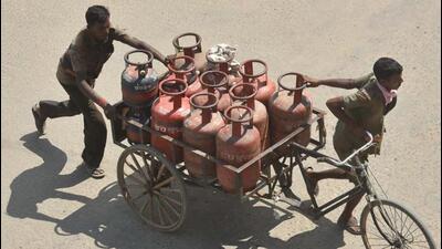 Distribution of free domestic cooking gas cylinders (one each) to all the beneficiaries of the Ujjwala scheme on the occasion of Holi is among the promises on the BJP manifesto. (FILE PHOTO) Distribution of free domestic cooking gas cylinders (one each) to all the beneficiaries of the Ujjwala scheme on the occasion of Holi is among the promises on the BJP manifesto. (FILE PHOTO)