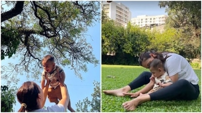 Dia Mirza shares new pictures with her son Avyaan Azad Rekhi. Dia Mirza shares new pictures with her son Avyaan Azad Rekhi.