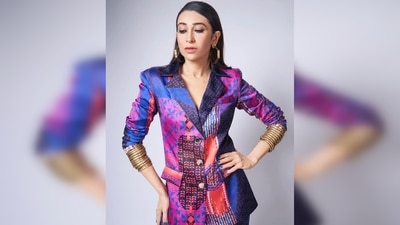 Karisma Kapoor teamed her chic look with a pair of black stilettoes and polygon hoop earrings. (Instagram/@therealkarismakapoor) Karisma Kapoor teamed her chic look with a pair of black stilettoes and polygon hoop earrings. (Instagram/@therealkarismakapoor)