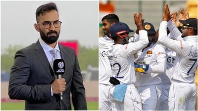 Dinesh Karthik; Sri Lanka team in action during the 2nd Test. (Twitter/PTI) Dinesh Karthik; Sri Lanka team in action during the 2nd Test. (Twitter/PTI)
