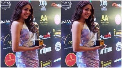 "Reflecting upon last night," Sharvari captioned the post. Here's a picture of Sharvari holding her award at the ceremony. (Instagram/@sharvari)