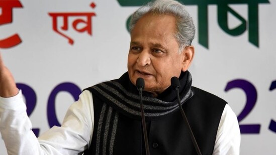Rajasthan Chief Minister Ashok Gehlot seen at an event in this file photo. (PTI)(HT_PRINT)
