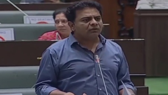 Telangana minister KT Rama Rao speaks in the Assembly. (ANI Twitter) Telangana minister KT Rama Rao speaks in the Assembly. (ANI Twitter)