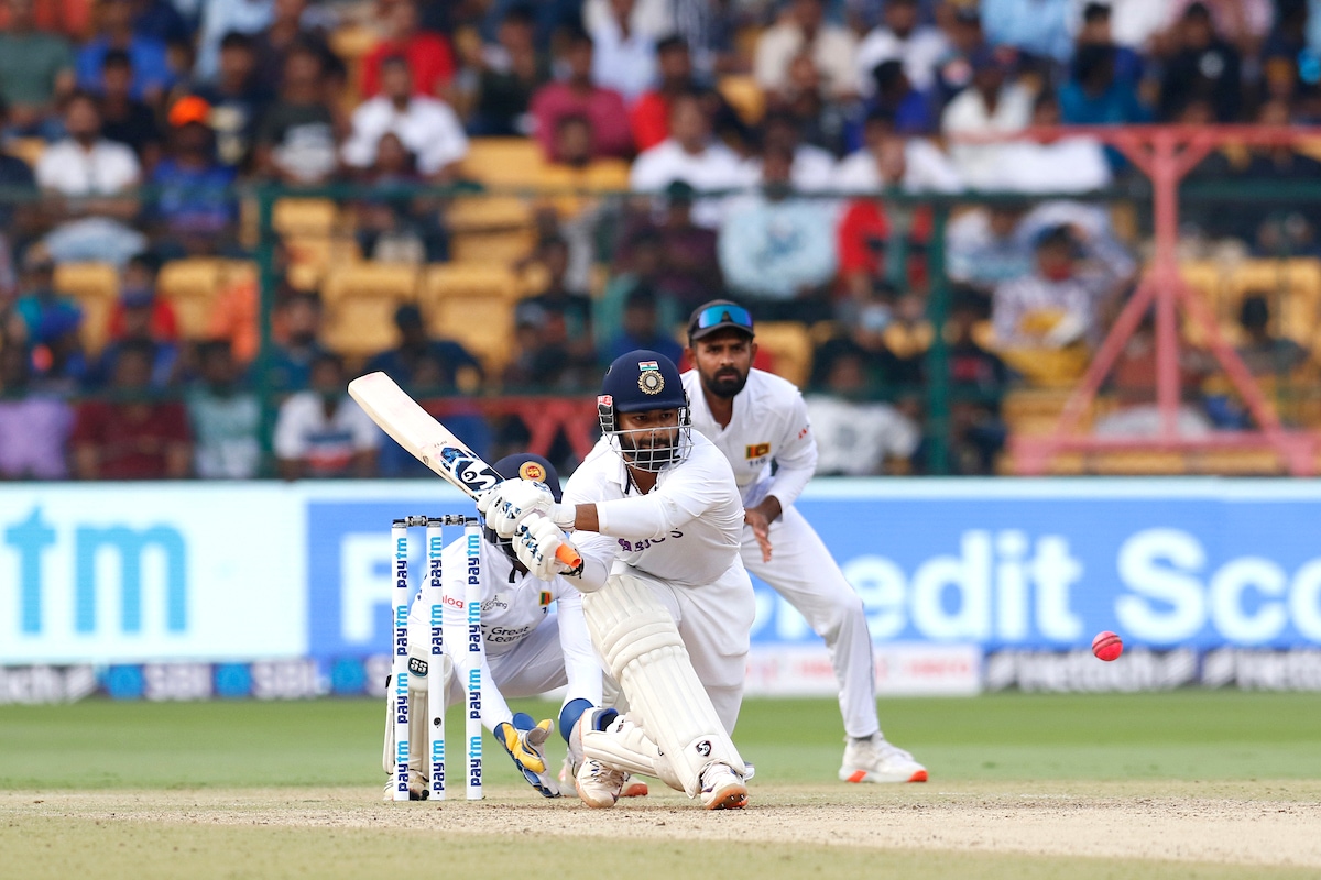 Rishabh Pant plays a shot on Day 2 of the second Test between India and Sri Lanka (ANI)