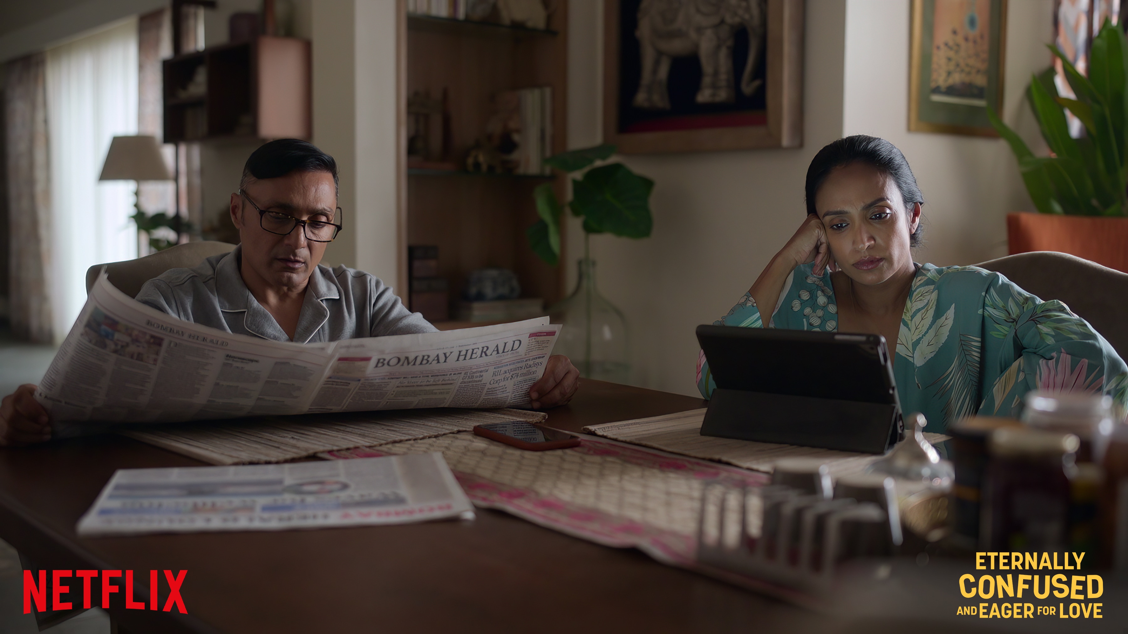 Rahul Bose and Suchitra Pillai in a still from Netflix show Eternally Confused and Eager for Love.