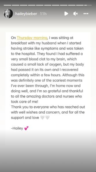 Taking to her Instagram Stories, Hailey shared a note.
