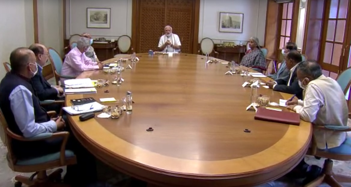 PM Narendra Modi holds meeting in Delhi on Sunday.