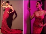 One of Bollywood's most versatile actors, Taapsee Pannu attended the star-studded Hello Hall of Fame awards 2022 in a dreamy red gown by Zara Umrigar.(Instagram/@taapsee)