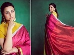 Parineeti Chopra has been setting some major outfit goals ever since she started judging the show Hunarbaaz Desh Ki Shaan. The Ishaqzaade actor once again impressed the fashion police as she graced the show wearing a vibrant pink saree.(Instagram/@parineetichopra)