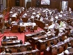 Parliamentarians in the Rajya Sabha, during the second part of the Budget Session, at Parliament House in New Delhi, Monday. (File photo - PTI)
