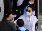Karisma Kapoor, Kareena Kapoor, Taimur Ali Khan and Jehangir Ali Khan spotted outside Mumbai airport.