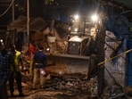 Rescue operation underway near Kashmiri Gate, New Delhi, on Monday. Rescue operation underway near Kashmiri Gate, New Delhi, on Monday. 