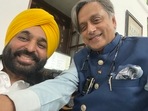 Shashi Tharoor posted his selfie with Bhagwant Mann on Twitter. Shashi Tharoor posted his selfie with Bhagwant Mann on Twitter. 