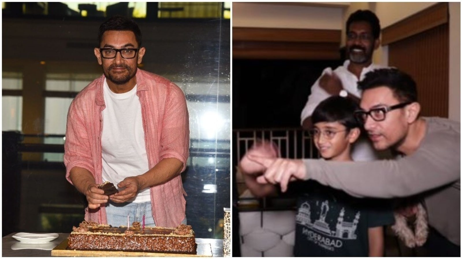 «Esperando a ver qué me ofrece Azad», dice Aamir Khan mientras celebra su cumpleaños con los fotógrafos, cortando el pastel.  Reloj |  Bollywood