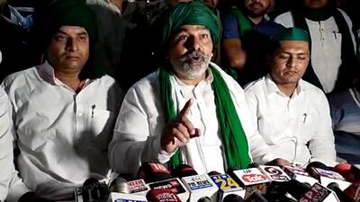 Farmers will hold protests in phases, instead of a continuous siege at protest sites outside Delhi, as they did last year, according to Rakesh Tikait, a prominent SKM leader. (ANI PHOTO.)