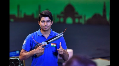 Meerut-born Saurabh Chaudhary, who also has a world record in air pistol score, feels proud of how he has overcome the challenges in his training so far. (Photo: Burhaan Kinu/HT) Meerut-born Saurabh Chaudhary, who also has a world record in air pistol score, feels proud of how he has overcome the challenges in his training so far. (Photo: Burhaan Kinu/HT)