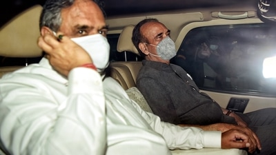 Ghulam Nabi Azad and Anand Sharma after attending the Congress Working Committee meeting on Sunday. Ghulam Nabi Azad and Anand Sharma after attending the Congress Working Committee meeting on Sunday. 