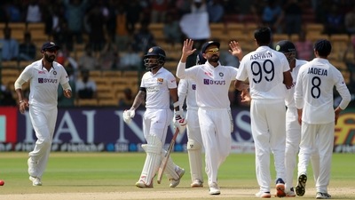 India's Ravichandran Ashwin celebrates the dismissal of Sri Lanka's Kusal Mendis (ANI) India's Ravichandran Ashwin celebrates the dismissal of Sri Lanka's Kusal Mendis (ANI)