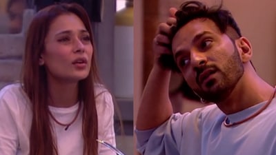 Stills of Sara Khan and Ali Mercchant from Lock Upp.