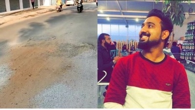 Techie, Ashwin (Aged 27), a native of Haveri district. Ashwin was fatally injured on his way back home, when he fell into a pothole dug by BBMP and BWSSB.