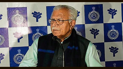 CM Manohar Lal Khattar addresses the media during the budget session of Haryana assembly in Chandigarh on Monday. (HT Photo) CM Manohar Lal Khattar addresses the media during the budget session of Haryana assembly in Chandigarh on Monday. (HT Photo)