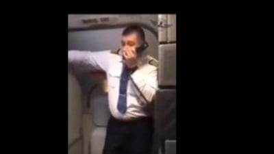 The video of the Russian pilot addressing his passengers has gone viral.&nbsp;