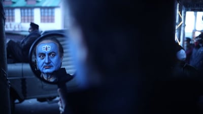 Anupam Kher while shooting for The Kashmir Files. Anupam Kher while shooting for The Kashmir Files.