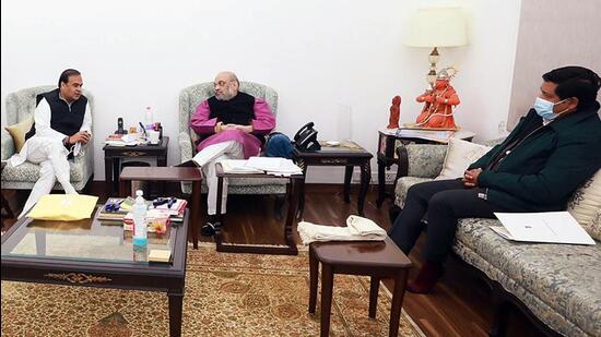 The Memorandum of Understanding was signed by the Chief Ministers of Assam and Meghalaya on January 29 and was submitted to Union Home Minister Amit Shah on January 31, for examination and consideration of the MHA. (ANI PHOTO.)