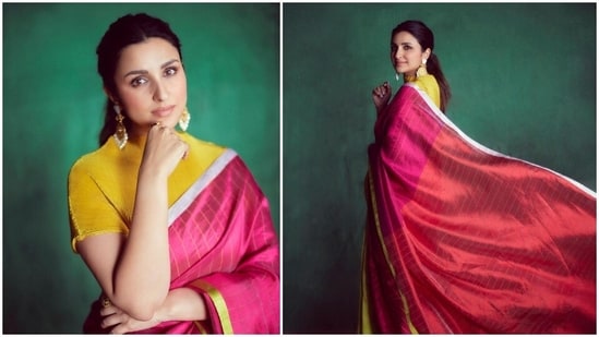Parineeti Chopra has been setting some major outfit goals ever since she started judging the show Hunarbaaz Desh Ki Shaan. The Ishaqzaade actor once again impressed the fashion police as she graced the show wearing a vibrant pink saree.(Instagram/@parineetichopra)