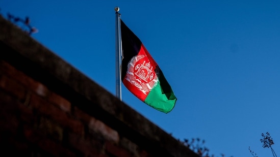 The Afghan flag flies in front of the Embassy of Afghanistan in Washington, DC, on March 13, 2022.(AFP) The Afghan flag flies in front of the Embassy of Afghanistan in Washington, DC, on March 13, 2022.(AFP)