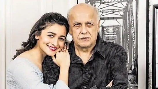 Alia Bhatt with her father Mahesh Bhatt.