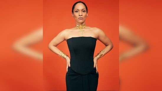 Masaba Gupta rested both her hands on the sides of her hips, elongated her body and gave a strong and fearless pose for the camera. (Instagram/@masabagupta)
