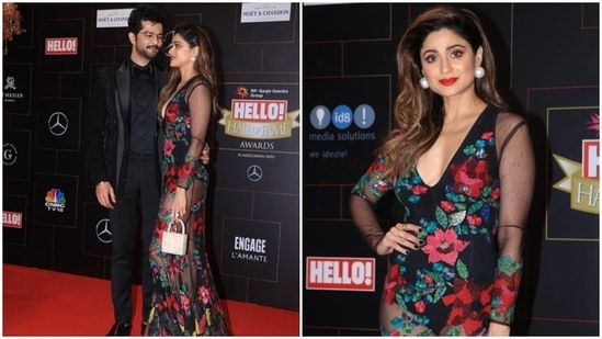 Shamita Shetty and Raqesh Bapat at the Hello Awards.(HT Photo/Varinder Chawla)