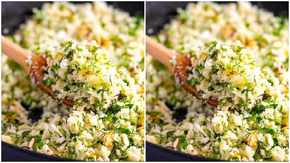 Garlic herbal cauliflower rice(Pinterest)
