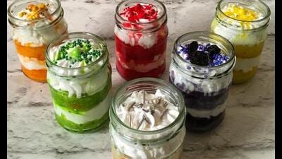 A range of different flavoured jars for Holi A range of different flavoured jars for Holi
