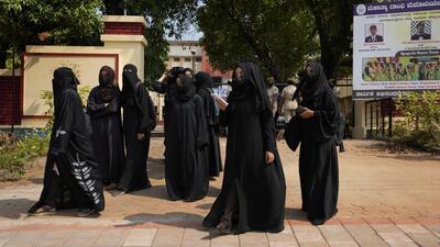 The clerics’ statements come after the Karnataka high court delivered its verdict over the contentious Hijab row that continues to grip the discourse in the southern state and minority rights at large. (AP) The clerics’ statements come after the Karnataka high court delivered its verdict over the contentious Hijab row that continues to grip the discourse in the southern state and minority rights at large. (AP)