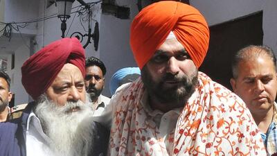 Congress high command on Tuesday asked Punjab Congress president Navjot Singh Sidhu to resign from his post. The move follows Congress’ humiliating defeat in the recently concluded Punjab assembly polls. (Sameer Sehgal/HT) Congress high command on Tuesday asked Punjab Congress president Navjot Singh Sidhu to resign from his post. The move follows Congress’ humiliating defeat in the recently concluded Punjab assembly polls. (Sameer Sehgal/HT)