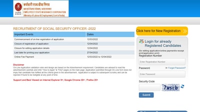 ESCI recruitment 2022: Apply for 93 Social Security Officer vacancies ESCI recruitment 2022: Apply for 93 Social Security Officer vacancies
