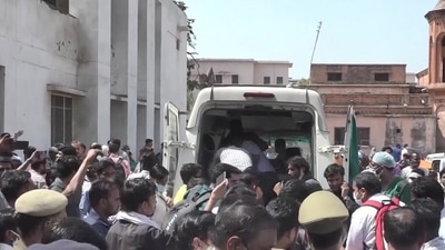 A stampede-like situation followed as patients, visitors and hospital staff rushed to exit the building. (ANI) A stampede-like situation followed as patients, visitors and hospital staff rushed to exit the building. (ANI)