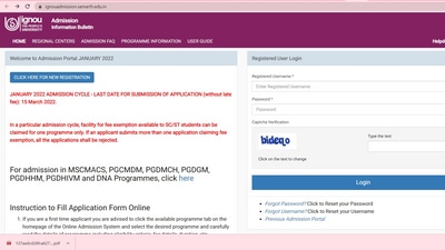 IGNOU January Admission 2022: Last date to register March 15, direct link here