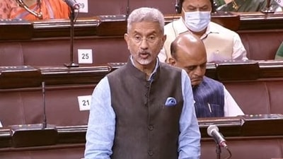 External Affairs minister S Jaishankar speaks in the Rajya Sabha over the evacuation of Indian nationals from the war-hit Ukraine. External Affairs minister S Jaishankar speaks in the Rajya Sabha over the evacuation of Indian nationals from the war-hit Ukraine. 