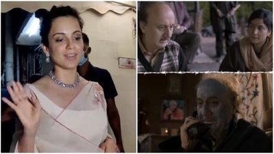 Kangana Ranaut watches Vivek Agnihotri's The Kashmir Files. Kangana Ranaut watches Vivek Agnihotri's The Kashmir Files.