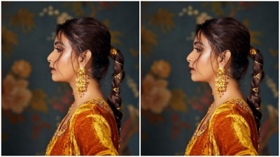 Keerthy played muse to fashion designer house Heena Kochhar and picked the ethnic ensemble from her wardrobe. (Instagram/@keerthysureshofficial)