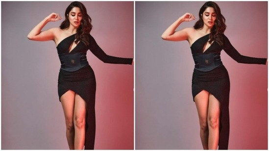 Sharvari played muse to fashion designer Surya Sarkar and picked a black dress for the pictures.(Instagram/@sharvari)