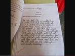 The handwritten rant on their dislike for puttu for breakfast, by an upset kid. (twitter/@LawyerInBaking) The handwritten rant on their dislike for puttu for breakfast, by an upset kid. (twitter/@LawyerInBaking)