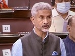 EAM S Jaishankar speaks in the Rajya Sabha during the second part of Budget Session of Parliament, in New Delhi on March 15, 2022. EAM S Jaishankar speaks in the Rajya Sabha during the second part of Budget Session of Parliament, in New Delhi on March 15, 2022. 