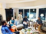Anupam Mittal with R Madhavan and Chetan Bhagat at the latter's residence. Anupam Mittal with R Madhavan and Chetan Bhagat at the latter's residence.
