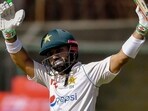 Mohammad Rizwan celebrates his second Test century. (Twitter)