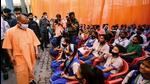 Uttar Pradesh chief minister Yogi Adityanath interacts with children during a Covid vaccination drive in Lucknow on Wednesday. (ANI PHOTO) Uttar Pradesh chief minister Yogi Adityanath interacts with children during a Covid vaccination drive in Lucknow on Wednesday. (ANI PHOTO)