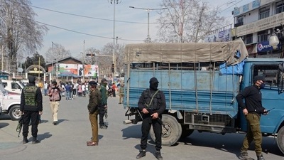 Security personnel stand guard in South Kashmir. (Representational image)